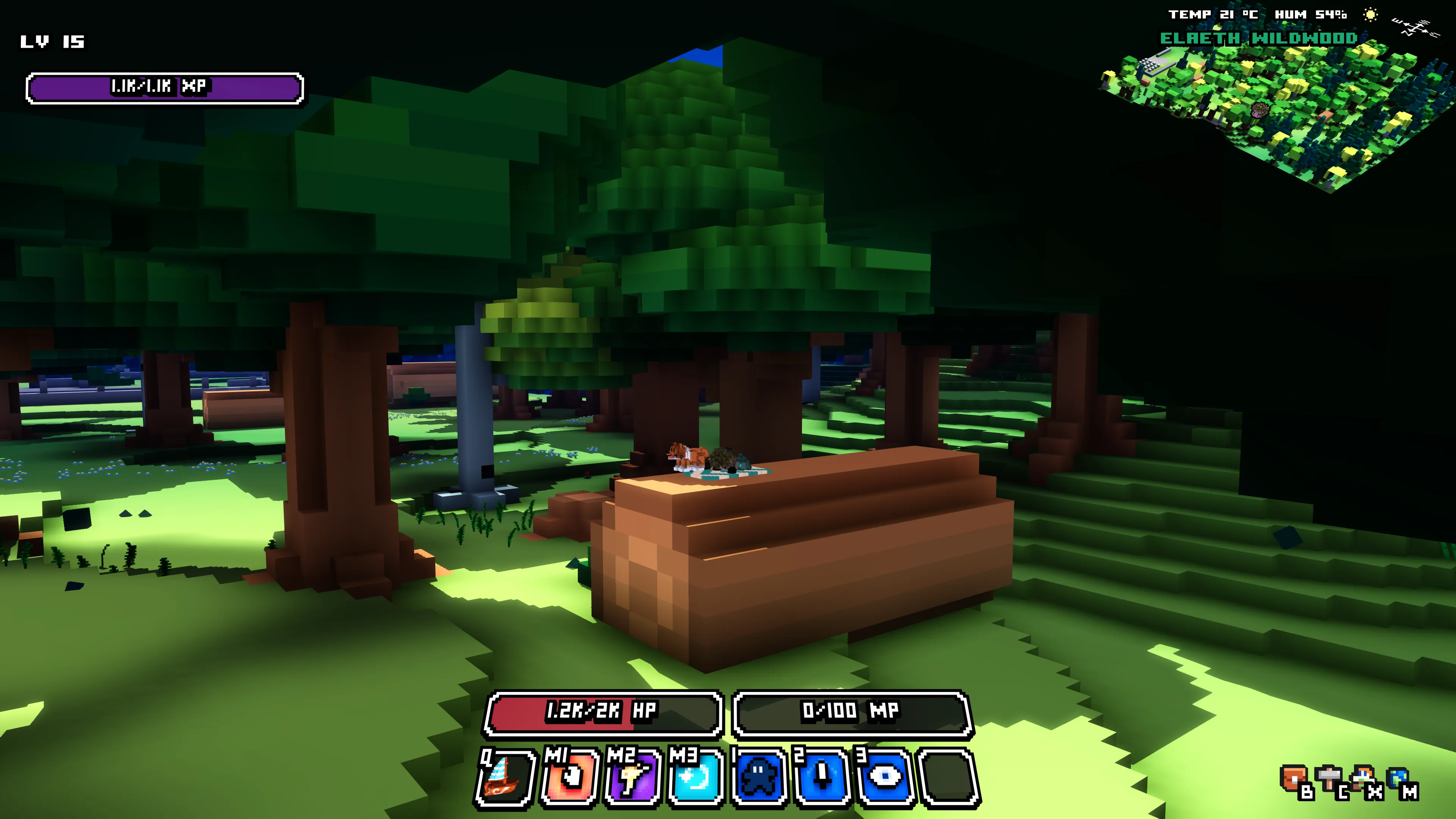 Resting on a beach towel placed on a fallen tree log in the forest, with my pet nearby.